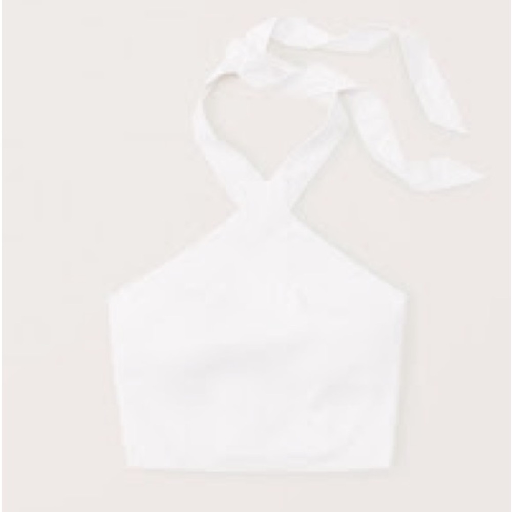 NWT Abercrombie Linen Cropped Halter Top Size L